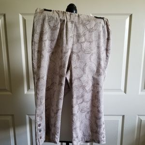 Color Me Cotton Sz M Tan Crop Pant